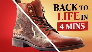 Ultimate Guide To Restoring Leather Boots  Back To Life In 4 Mins [upl. by Yma]