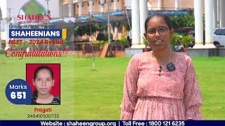 Pragati Scores 651 in NEET 2024 A Shaheen PU College Success Story [upl. by Ahseuqal]