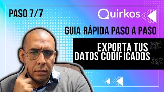 Quirkos  Exporta tus datos codificados paso 77 [upl. by Somisareg]