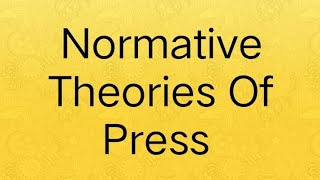 Normative Theories Of Press PPSC Lecturer Journalism Mass Communication [upl. by Levine338]