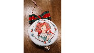 DIY Christmas Ornaments  Kimekomi Bauble  quotChristmas in Alsacequot Cross Stitch [upl. by Chappelka]