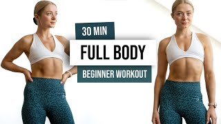 30 MIN FULL BODY HIIT Workout For Beginners  No Equipment No Repeat Home Workout [upl. by Acina]