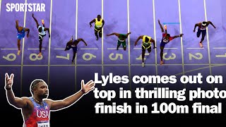 Highlights Noah Lyles wins 100m final in thrilling photo finish  Paris Olympics 2024 [upl. by Rhines321]