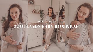 How to wear a baby sling step by step tutorial  Scotlands baby box wrap [upl. by Ecinwahs]