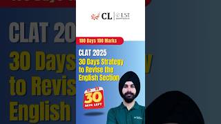 CLAT 2025 30 Days Strategy to Revise English Section clat2025 clatpreparation clatenglish [upl. by Arocat]