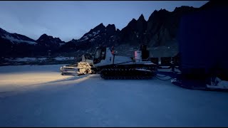 Driving around basecamp at Lake Untersee Antarctica [upl. by Meingoldas137]