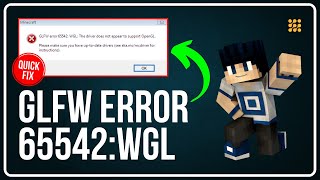 How To Fix Minecraft GLFW Error 65542 WGL  The Driver Does Not Appear To Support OpenGL  TLauncher [upl. by Tiffy]