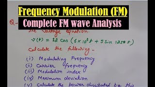 Frequency Modulation FM Modulation FM Wave Equation Modulation Index of FM  Frequency Deviation [upl. by Erin]