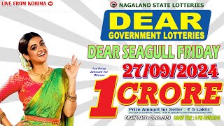 DEAR SEAGULL FRIDAY WEEKLY DRAW DEAR 8 PM ONWARDS DRAW DATE 27092024 NAGALAND STATE LOTTERIES [upl. by Porush]