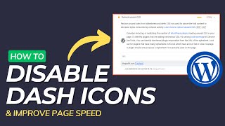 How to Disable Dashicons in WordPress dashiconsmincss amp Improve Blog Loading speed [upl. by Turk25]