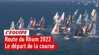 Voile  Route du Rhum 2022  Le départ et les premières minutes de course [upl. by Leina430]