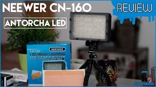 Antorcha LED Neewer CN160 Review FullHD Castellano [upl. by Sigismond]