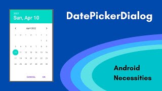 Android Date Picker Dialog  Kotlin 2022 [upl. by Anait]