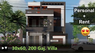 30x60 House Design Villa  3D Walkthrough  Home decorating ideas  Home Tour [upl. by Bergerac]