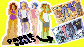 Miraculous Ladybug DIY Paper Dolls Activity Craft Kit with Cat Noir [upl. by Morty]