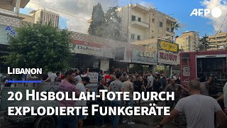 Libanon 20 HisbollahMitglieder durch explodierende Funkgeräte getötet  AFP [upl. by Lorraine]