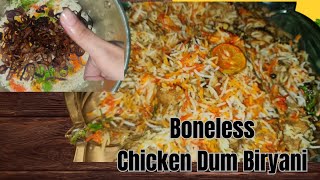 Boneless chicken dum Biryani recipehomemade chicken biryani [upl. by Atived]