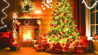 Christmas Tree Fireplace Ambience 🎄🎶 Christmas Piano Music Fireplace 🔥 Christmas Music For Sleeping [upl. by Mike]