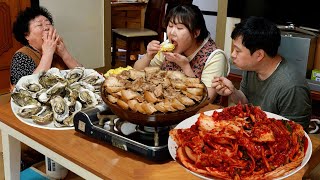 시댁먹방😋김장하는 날엔 수육과 굴 필수 올해 김장김치도 대성공 Korean Kimchi making season MUKBANG [upl. by Sansone654]