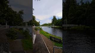 Ness Bank Footbridge on The Great Glen Way Scotland thegreatglenway hiking scotland [upl. by Nosreip]