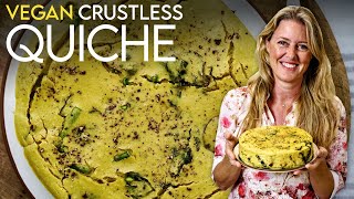 Vegan Crustless Quiche  The Perfect Eggless Breakfast Recipe [upl. by Rockwood]