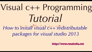 How to install visual c redistributable packages for visual studio 2013 [upl. by Naek]