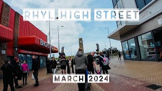 Rhyl Town Centre High Street Walk On Easter Sunday 2024  Denbighshire Wales [upl. by Sualkin]