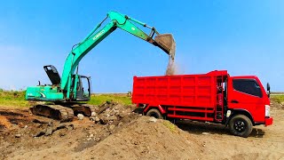 Kobelco SK20010 Excavator Working Loading Dump Truck ▶️  Sotiriadis Mining works [upl. by Derfla732]