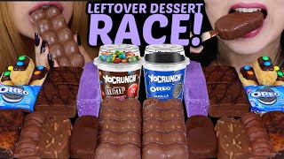 ASMR LEFTOVER DESSERT RACE MampMS OREO CRUNCH CUPS MINI MAGNUM ICE CREAM BUBBLY CHOCOLATE FERRERO [upl. by Aivin865]