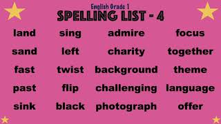 English Grade 1 Spelling List 4 [upl. by Leciram]