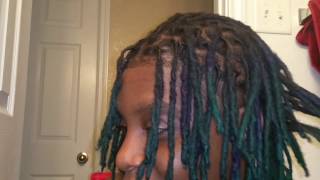 Green amp Blue Dreads DIY retwist and dye [upl. by Muhammad]