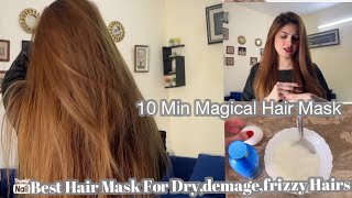 Best hair mask for dry demage and frizzy hairs 10 minutes diy easy hair mask [upl. by Llenrag303]