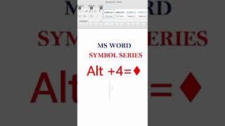 MS Word Symbol Series Code hi Code in Hindi computer msword [upl. by Olsewski774]