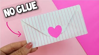 EASIEST ENVELOPE IN THE WORLD  NO GLUE  WITH NOTEBOOK SHEET  ORIGAMI [upl. by Grimbal111]