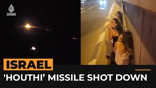 Houthi missile’ seen over Israeli city before interception  AJ shorts [upl. by Darom801]