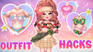 5 Cute Summer Outfit Hacks You MUST TRY in Royale 🏰 High  ROBLOX [upl. by Jaquenetta]