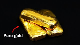 Turning old jewelry into pure gold bars [upl. by Skerl]