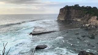 Waves splashing on the rock shelf below the Skillion at Terrigal [upl. by Liatnahs]