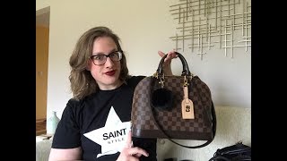 LOUIS VUITTON Alma PM Review amp What It Holds  MeandMrVuitton [upl. by Relyuc]