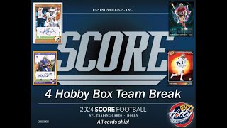 2024 Score Football 4 Hobby Box Team Break 3 eBay 091624 [upl. by Gallard761]