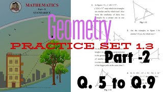 10th std  Geometry  1 Similarity  Practice set 13  Part  2  Q5 to Q9  Expert with Gauri [upl. by Naamann919]