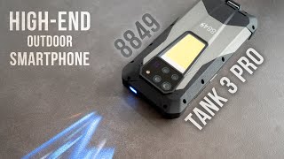 8849 Tank 3 Pro Unboxing amp Review HighEnd Outdoor Smartphone mit Beamer [upl. by Sacul]