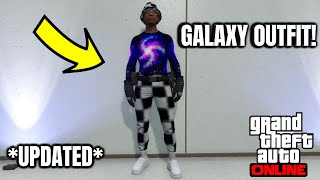 HOW TO GET THIS GALAXY CHECKERBOARD OUTFIT IN GTA 5 ONLINE Try Hard Modded Outfit 161 [upl. by Inah]