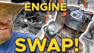 Toro Lawn tractor ENGINE SWAP  Groundsmaster 52 Blown engine replacement [upl. by Jelle666]