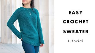 How to Crochet a Sweater  Weekend Snuggle Sweater Tutorial [upl. by Dnalloh]