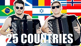 2 Accordions 25 Countries  Just Duet [upl. by Nerehs]