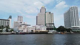 Bangkok ICONSIAM Mall to Sathorn Pier Shuttle Ferry Boat  Costs 8 THB 025 per ride [upl. by Nami]