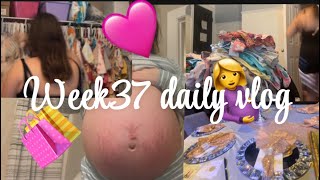 37 WEEKS PREGNANT VLOGNESTINGORGANIZINGSHOPINGAPPOINTMENTPUMPINGYOGABALL [upl. by Savihc]