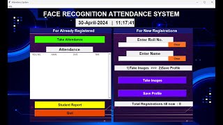 Face Attendance Recognition System Python OpenCV and Tkinter [upl. by Billy768]