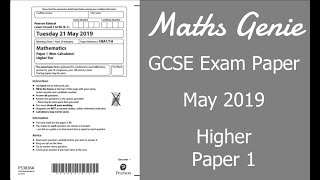 Edexcel GCSE Maths May 2019 1H Exam Paper Walkthrough [upl. by Nairad440]